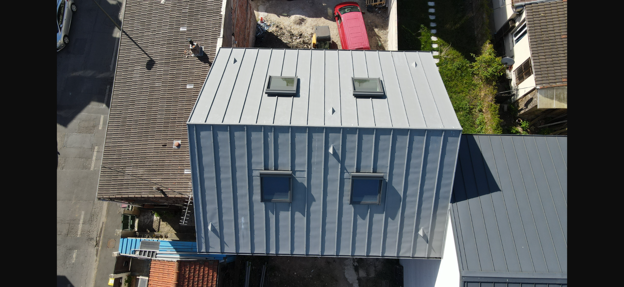 Préparation de couverture sur charpente bois